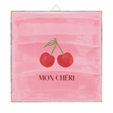 Tegeltje Mon Cherie in roze