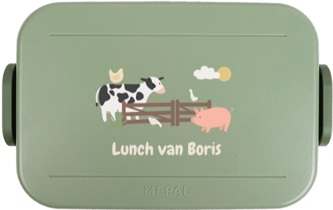 Mepal lunchbox TO GO met boerderijdieren en naam