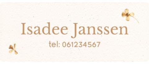 Naamsticker medium met droogbloemen - 20 per vel