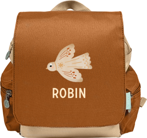 Rugzak Adventure met naam en vogel