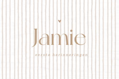 Memorybox met strepenpatroon en naam