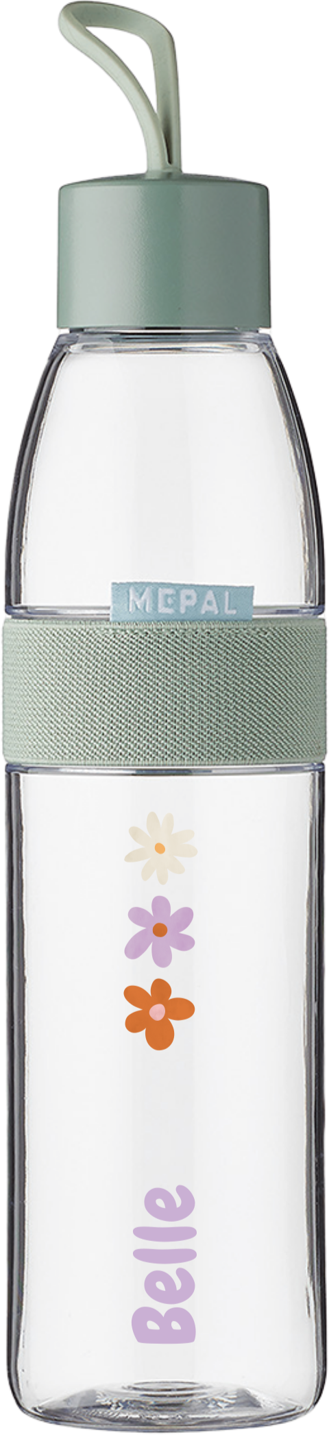 Mepal waterfles Ellipse met naam en kleurrijke bloemen