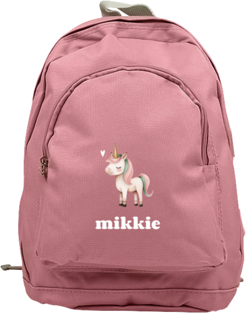 Rugzak Junior met naam, hartje en eenhoorn