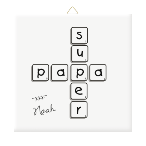 Tegeltje vaderdag met Scrabble design