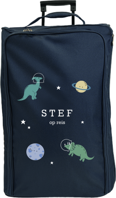 Reistrolley XL met naam, dino's en planeten