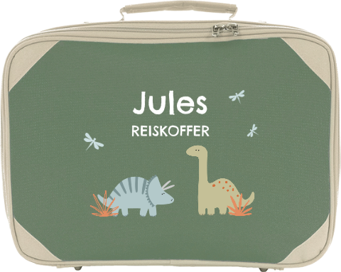 Koffertje met naam en dinos