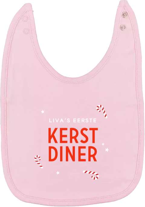 Mijlpaal slabbetje met naam voor baby's eerste kerst met zuurstokken