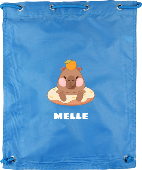 Gymtas met naam en capybara 