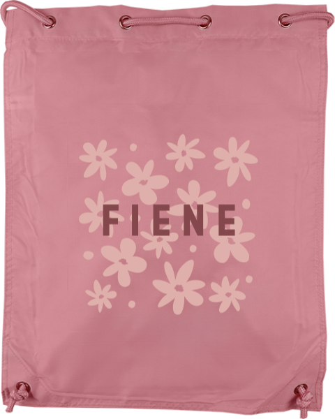 Gymtas met naam en bloemenpatroon