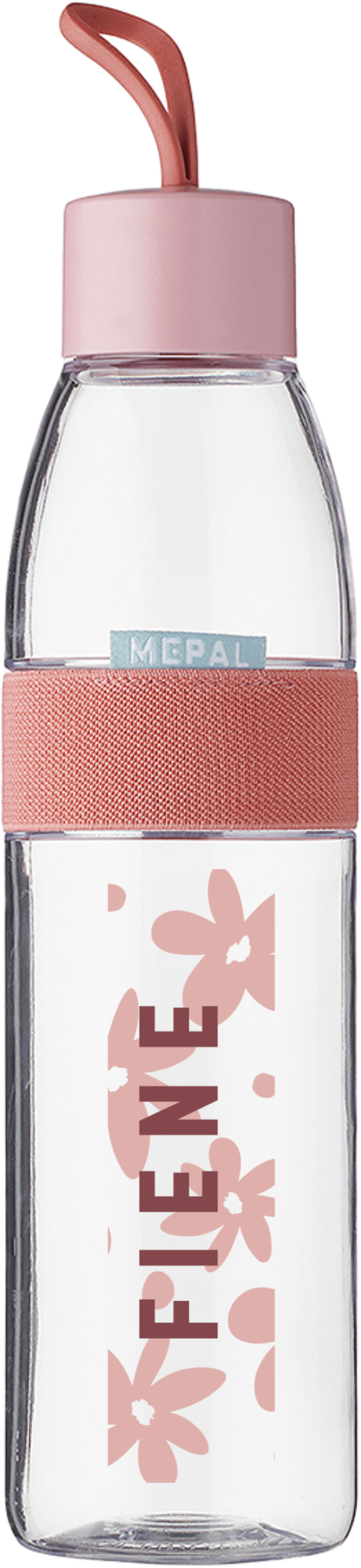 Mepal waterfles Ellipse met naam en bloemenpatroon