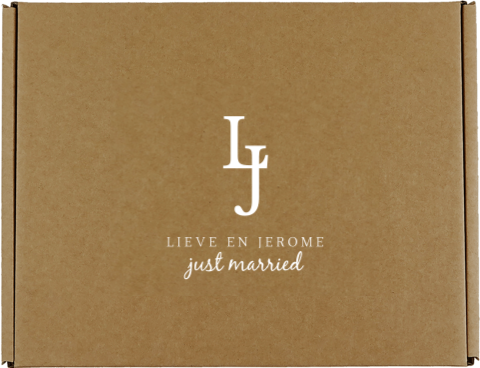 Huwelijk cadeaudoos met initialen