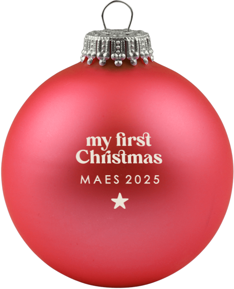 Mijlpaal kerstbal met naam voor baby's eerste kerst