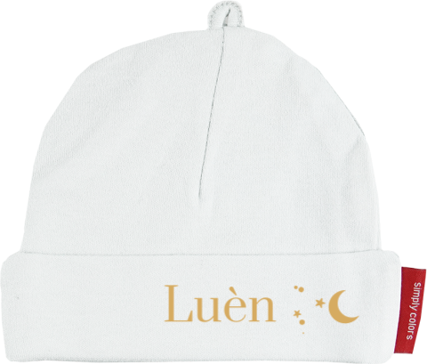 Babymutsje met naam en maantje
