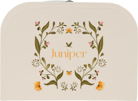 Kinderkoffertje met naam en stijlvolle bloemen