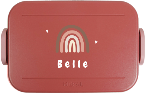 Mepal broodtrommel To Go met regenboog en naam