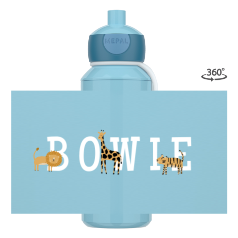 Mepal pop-up drinkfles met jungledieren en naam