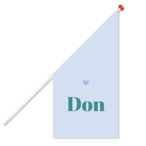 Geboortevlag met colorblocking trend in blauw en groen