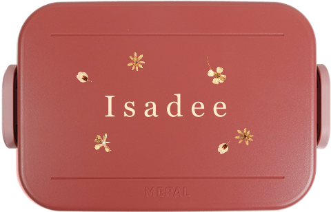 Mepal lunchbox TO GO met naam en droogbloemen