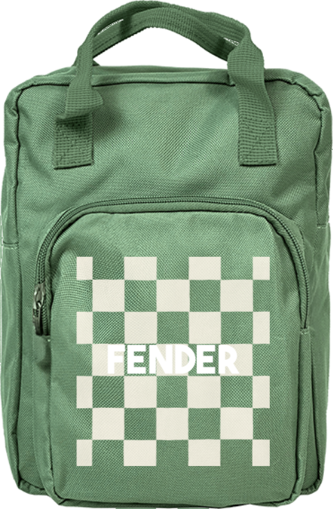 Rugzak Classic met naam en ruitjes