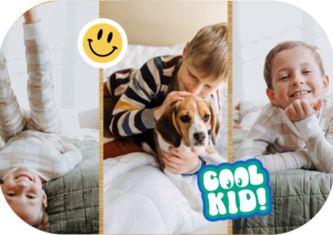 RVS broodtrommel met foto's en vrolijke stickers