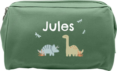 Toilettas met naam en dinos
