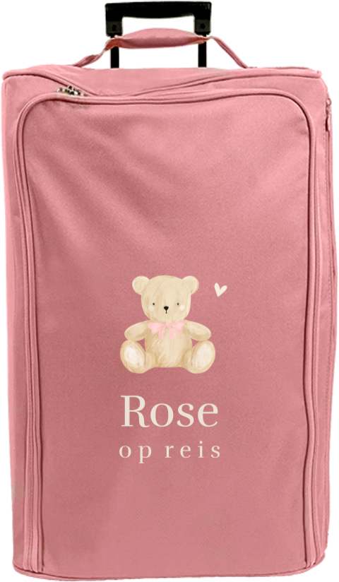 Reistrolley XL met naam en teddybeer