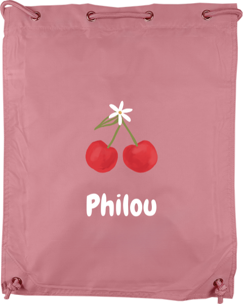 Gymtas met naam en kersen