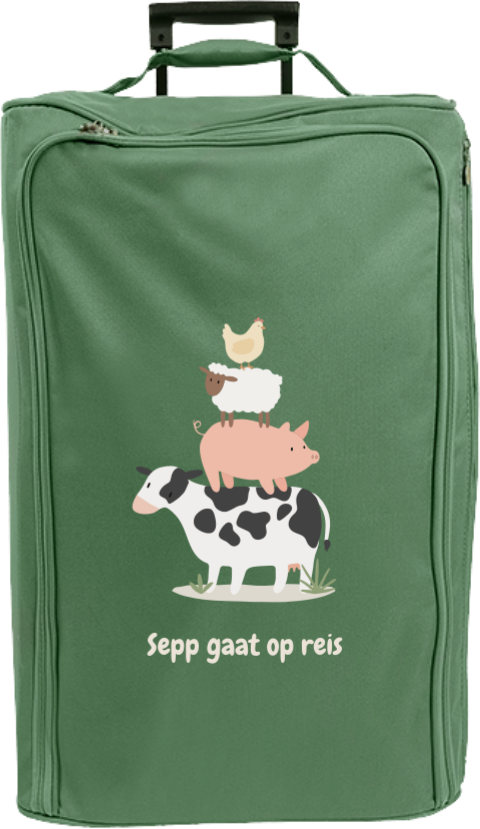 Reistrolley XL met naam en boerderijdieren