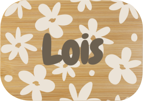 RVS lunchbox met naam en bloemen