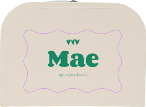 Kinderkoffertje met trendy kleuren en golvend kader