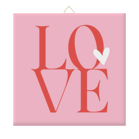 Tegeltje Love met color blocking