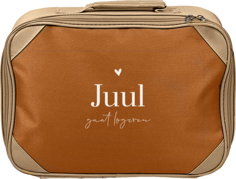 Koffertje met naam en klein hartje