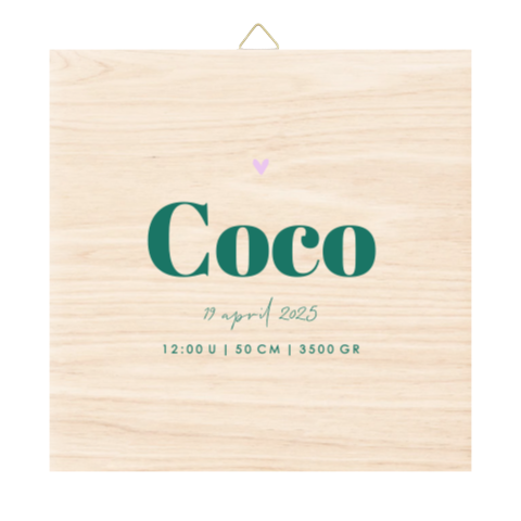 Houten tegel in colorblocking trendkleuren