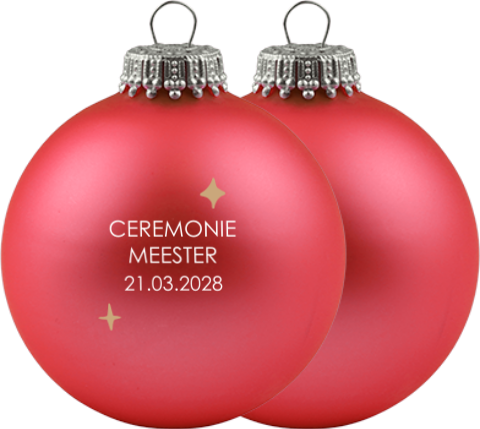Ceremoniemeester vragen gepersonaliseerde kerstbal  | Set van 2