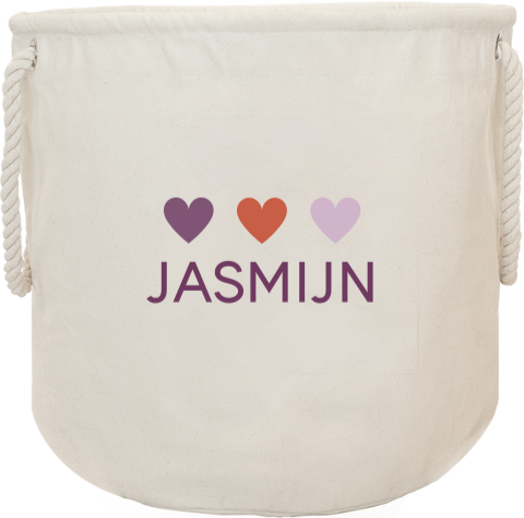 Speelgoed opbergzak met hartjes