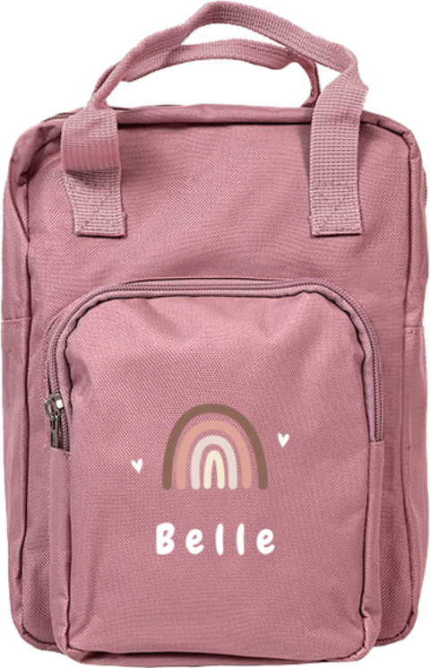 Rugzak Classic met naam en regenboog