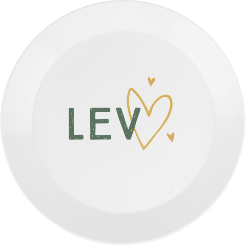 Kinderbordje met naam en hartjes