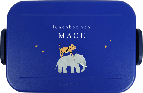Mepal lunchbox TO GO met naam, tijger en olifant