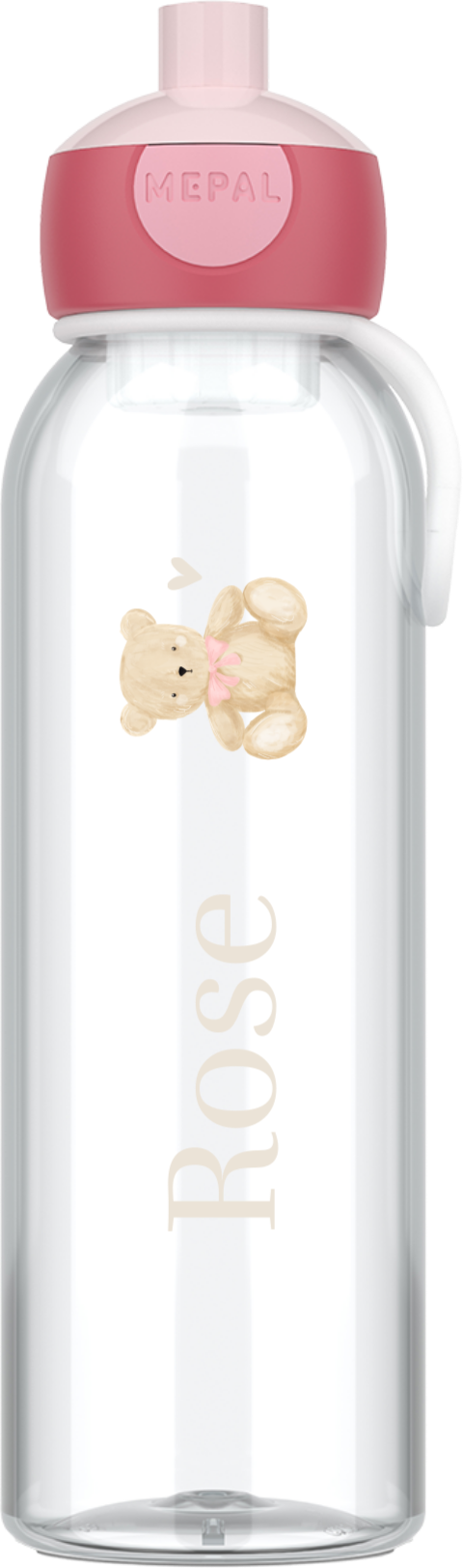 Mepal pop-up waterfles met naam en teddybeer