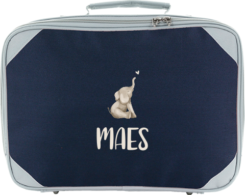 Logeerkoffertje met naam en olifantje