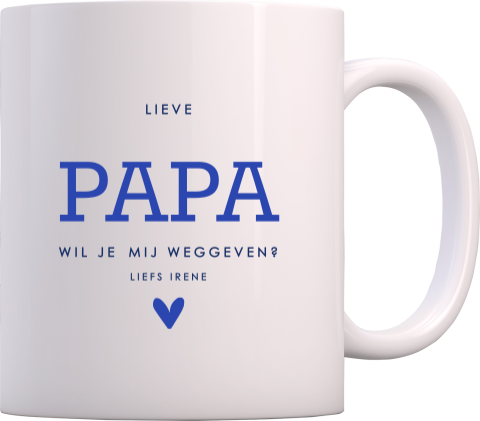 Mok getuige vragen donkerblauw met hart