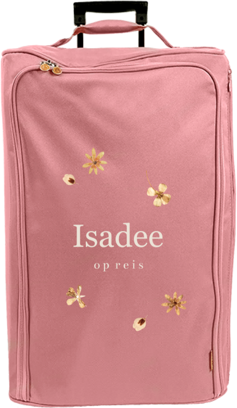 Reistrolley XL met naam en bloemen
