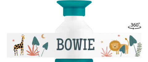 Dopper drinkfles met naam en jungledieren
