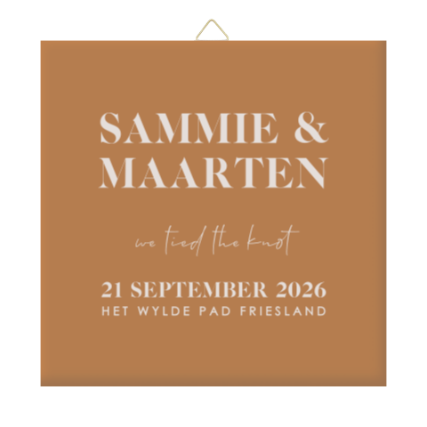 Gepersonaliseerd tegeltje in neutrale kleuren