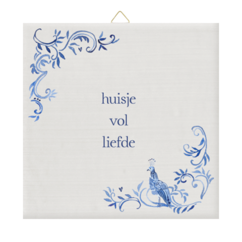 Tegeltje Delfts blauw met tekst De koek is nooit op
