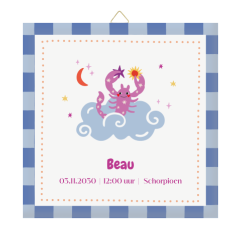 Geboortetegeltje met sterrenbeeld schorpioen