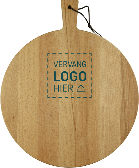 Ronde borrelplank met logo graveren