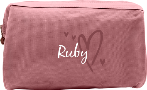 Toilettas met naam en hartjes