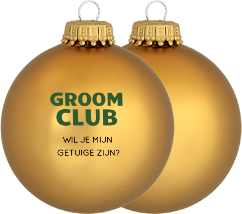 Getuige vragen gepersonaliseerde kerstbal man  | Set van 2
