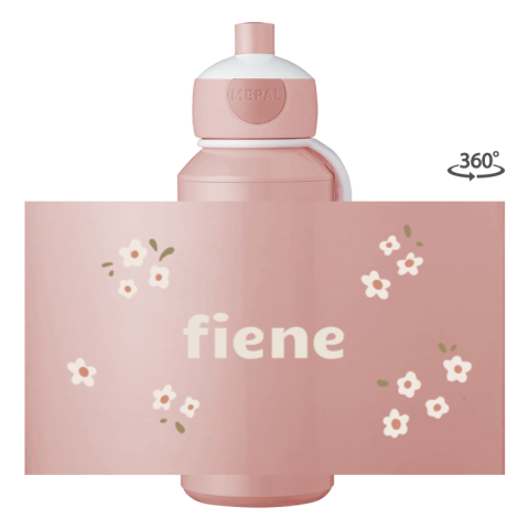 Mepal pop-up drinkfles met naam en bloemetjes